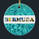 Bermuda Beach Blue Ocean Travel Foton jul Julgransprydnad Keramik<br><div class="desc">Visa alla era kärlek för land i Bermuda med denna julprydnad som innehåller foton från Bermuda-stranden och havsplatser som läggs över en tropisk blå havsbakgrund.</div>