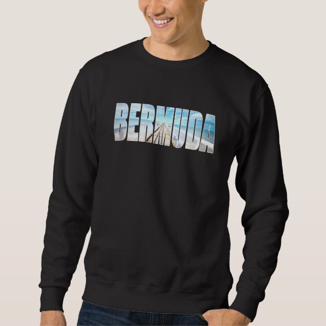 Bermuda Beach Sand Ocean Summer Keepsaki Souvenir Lång Ärmad Tröja (Framsida)