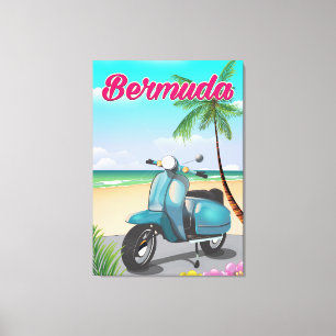 Bermuda Beach Scooter-reseaffär Canvastryck
