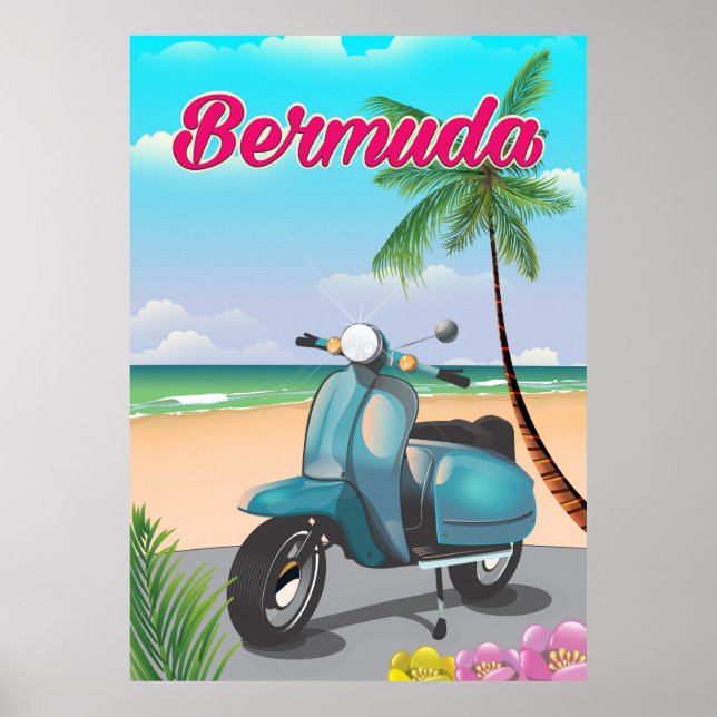 Bermuda Beach Scooter-resemalmanacka Poster (Framsidan)