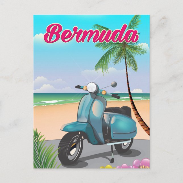 Bermuda Beach Scooter-resemapp Vykort (Framsida)