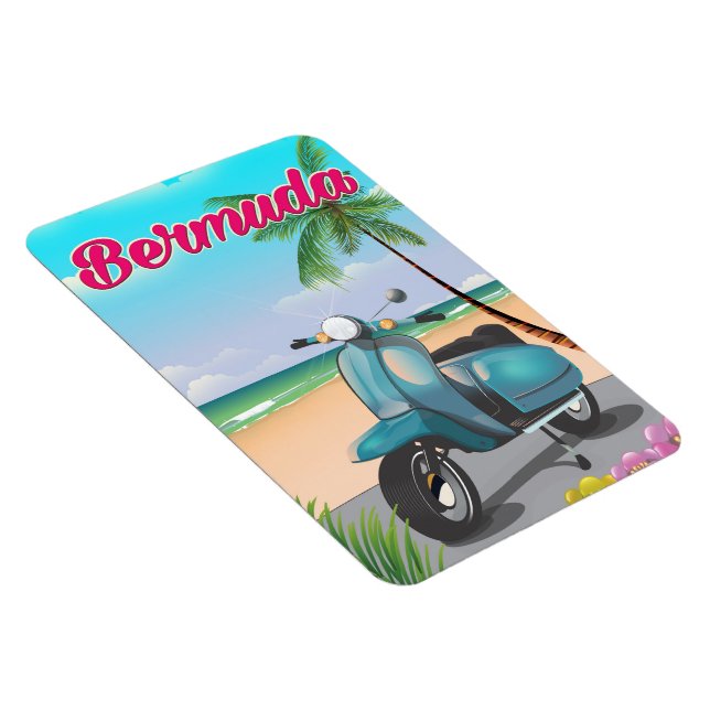 Bermuda Beach Scooter-resemapposters Magnet (Högersidan)