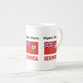 Bermuda Bermudisk Flag Personligt Namn Benporslin Mugg