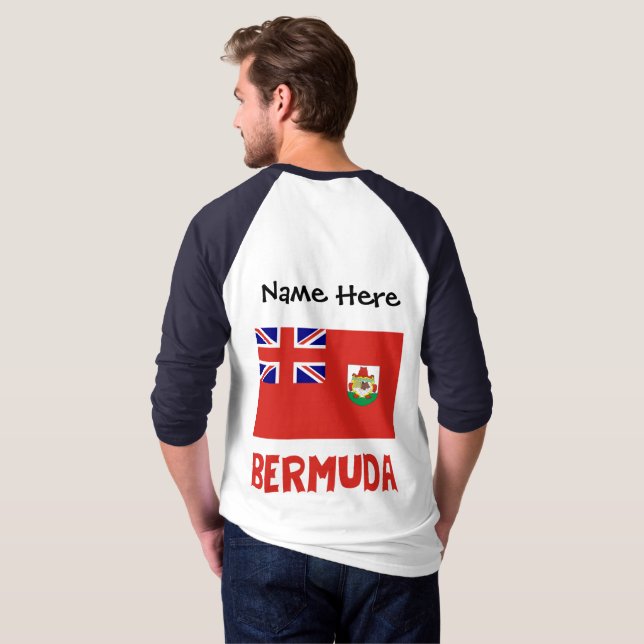 Bermuda Bermudisk Flag Personligt Namn Tee (Hel baksida)