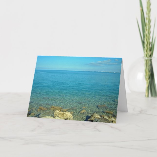 Bermuda Blue Grönt Vatten Kort (Framsida)