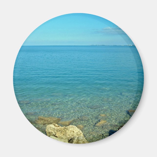 Bermuda Blue Grönt Vatten Magnet (Framsidan)