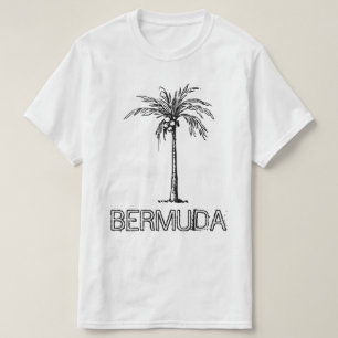 Bermuda coconut träd svartvit design t shirt