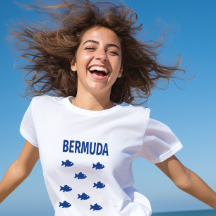 Bermuda Colorful Fish School Light-Färg T Shirt