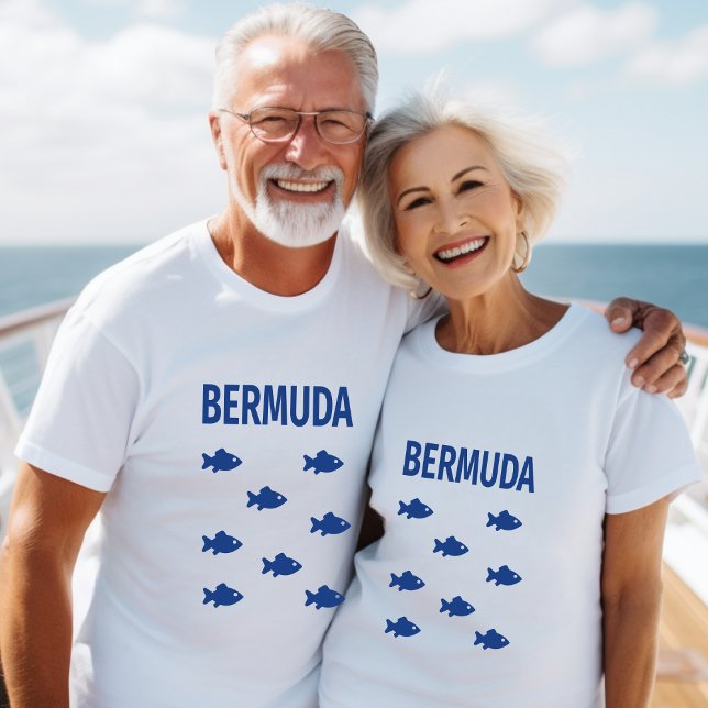 Bermuda Colorful Fish School Light-Färg T Shirt (Skapare uppladdad)