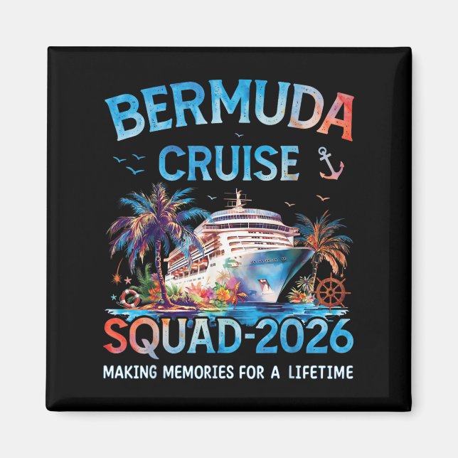 Bermuda Cruise Squad 2026 Family Vacation Magnet (Framsidan)