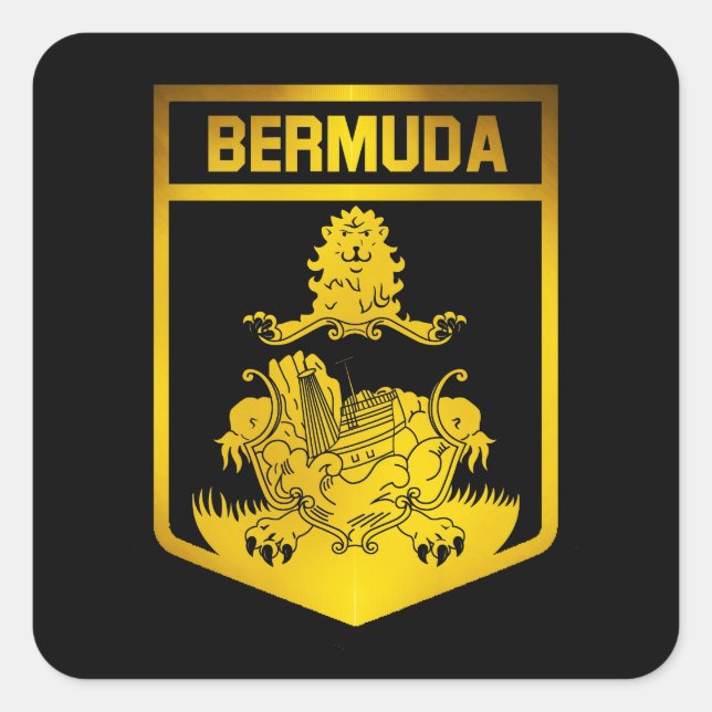Bermuda Emblem Fyrkantigt Klistermärke (Framsida)
