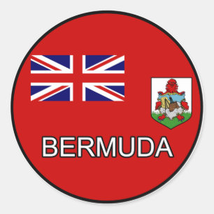 Bermuda Euro Sticker Runt Klistermärke