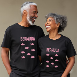 Bermuda Fish School Mörk Färg T Shirt
