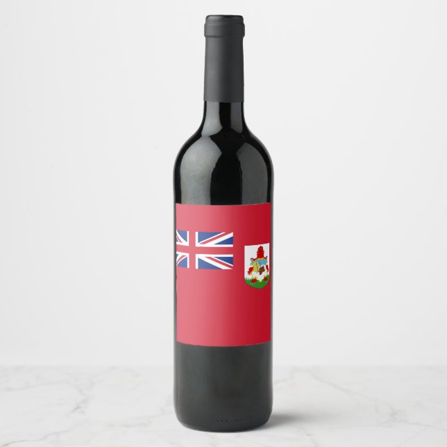 Bermuda flagga Food and Beverage Label Set Vinflaska Etikett (Framsida)