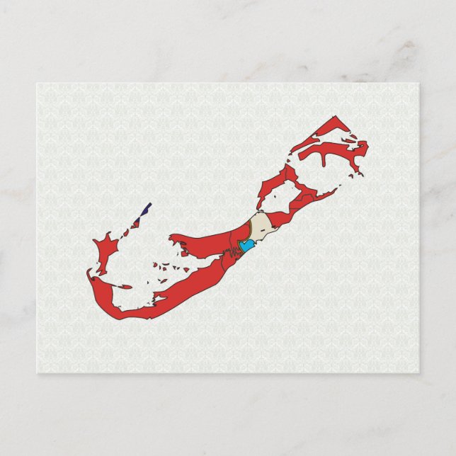 Bermuda Flagga Karta fullt storlek Vykort (Framsida)