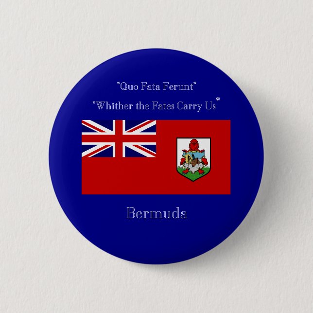 Bermuda flagga och Motto Knapp (Framsida)