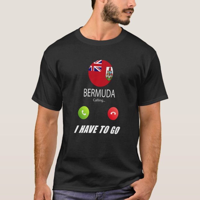 Bermuda Flagga Souvenir Bermuda ringer upp T Shirt (Framsida)