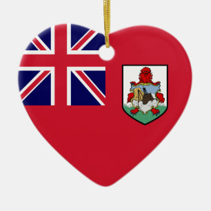 Bermuda flaggahjärta julgransprydnad keramik