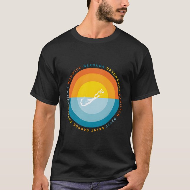 Bermuda Graphic Sunset T Shirt (Framsida)