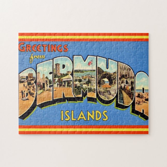 Bermuda Hälsningar Postkort Pussel (Horisontell)