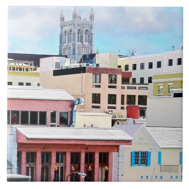 Bermuda - Hamilton Skyline Kakelplatta (Framsidan)