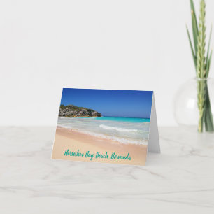 Bermuda Horseshoe Bay Rosa Sand Beach Photo Anteckningskort