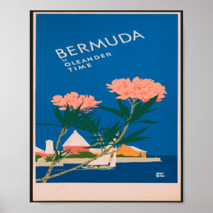 Bermuda i Oleander Time Vintage resor Poster