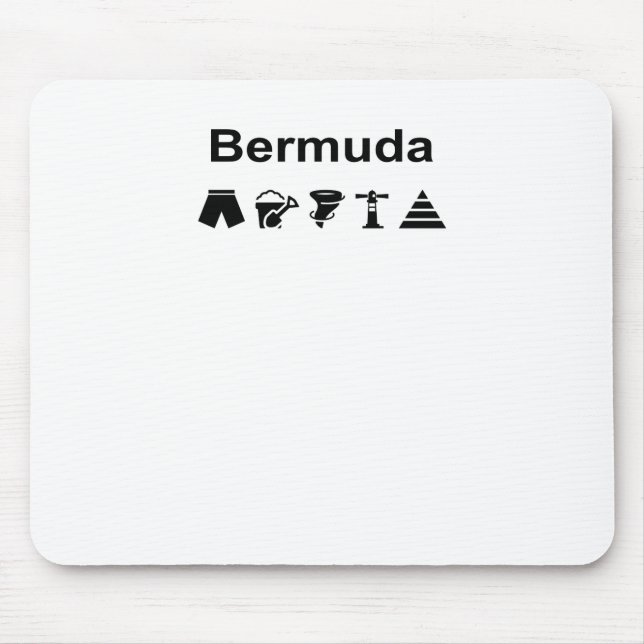 Bermuda Icons Monotone Light-Färg Musmatta (Framsidan)