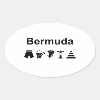 Bermuda Icons Monotone Light-Färg Ovalt Klistermärke