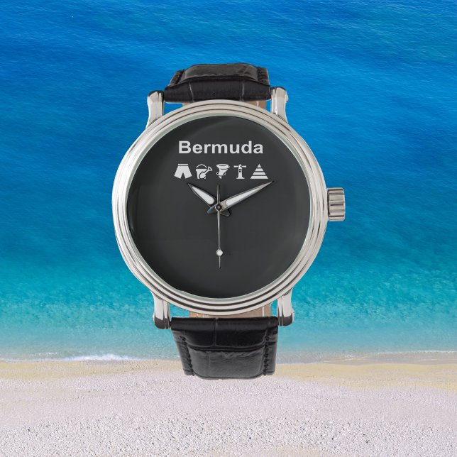 Bermuda Icons Monotone Mörk Armbandsur (Skapare uppladdad)
