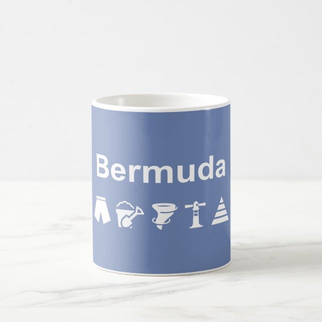 Bermuda Icons Monotone Mörk Kaffemugg (Center)