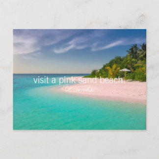 Bermuda Inspirational Bucket list rosa sand strand Vykort