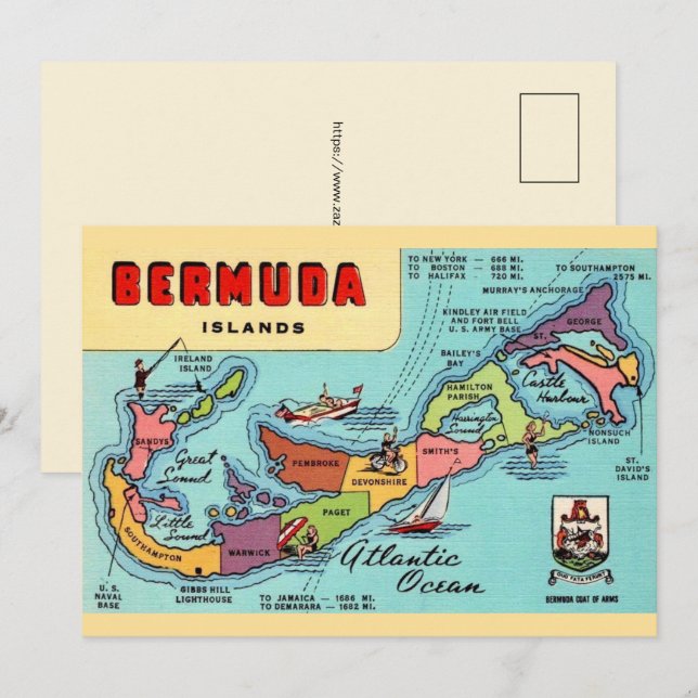 Bermuda Island 5x7 Kart vykort (Fram/baksida)