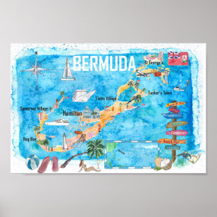 Bermuda Island Travel Poster Favorite Tourist Kart