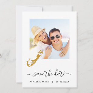 Bermuda Karta Photo Bröllop spara datum Card Datumet