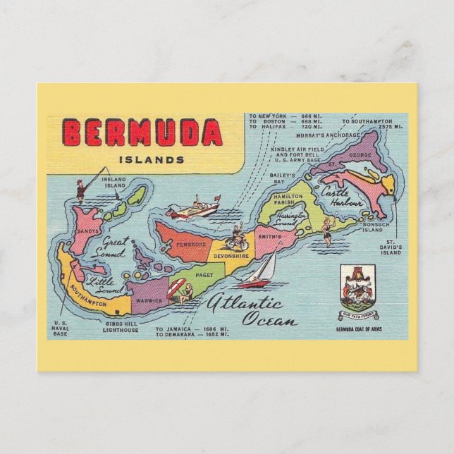 Bermuda Karta Vykort (Framsida)