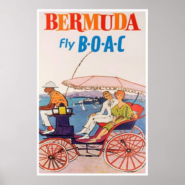Bermuda konsttryck BOAC Travel Poster (XR1851)a (Framsidan)