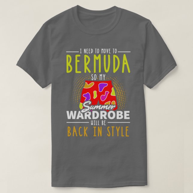 Bermuda Kort Sommar Wardrobe Tillbaka till Stil T Shirt (Design framsida)