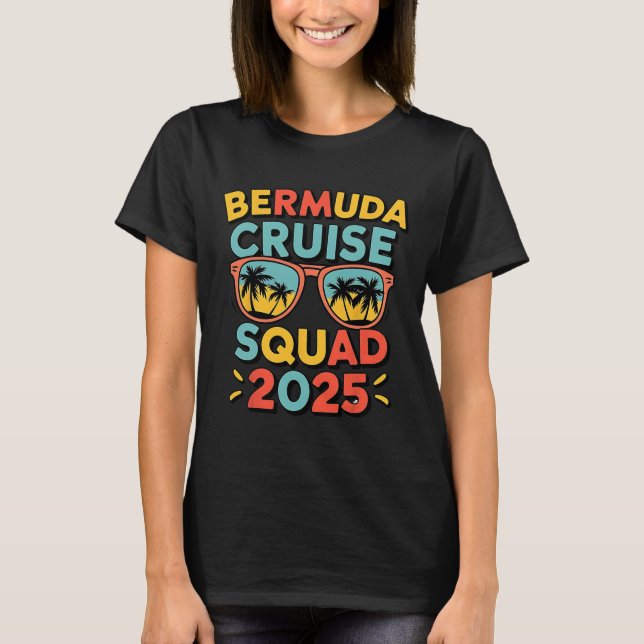 Bermuda-kryssning 2025 Semesterresa Matchande fami T Shirt (Framsida)