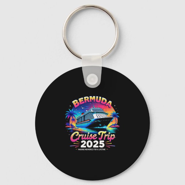 Bermuda kryssningsresa 2025 Solnedgång Semester Pr Nyckelring (Framsida)