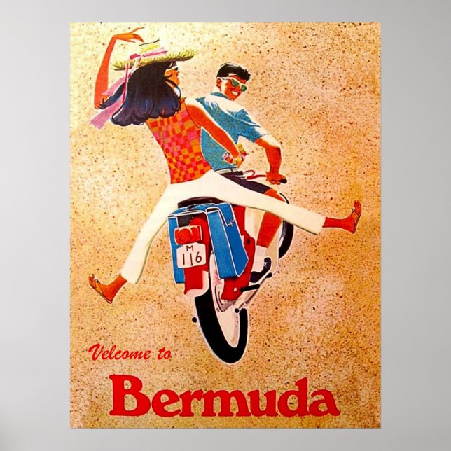 Bermuda, lycklig-paret på motorcykeltur poster (Framsidan)