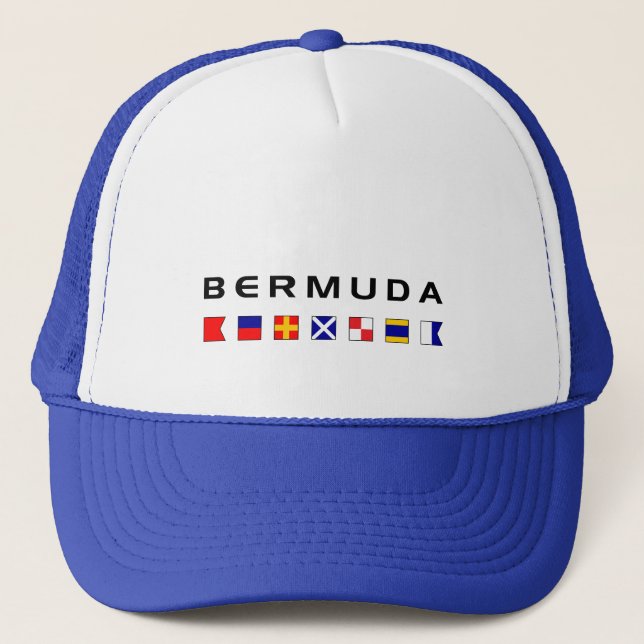 Bermuda Maritime Nautical Signal Flaggor Light-Fär Keps (Framsida)