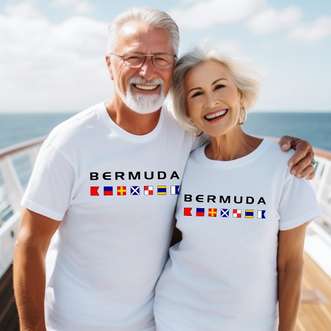 Bermuda Maritime Nautical Signal Flaggor Light-Fär T Shirt (Skapare uppladdad)