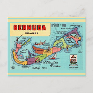 Bermuda ö-karta vykort