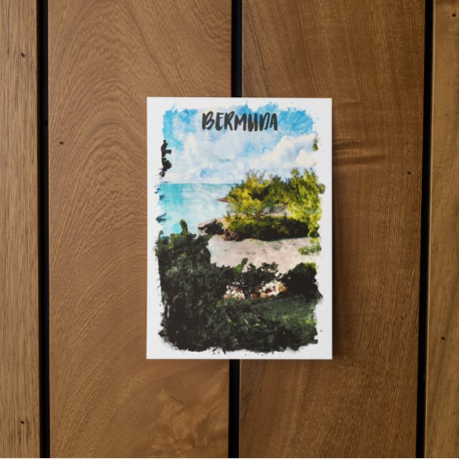 Bermuda-öarnas tropiska landskap vykort (bermuda travel postcard)