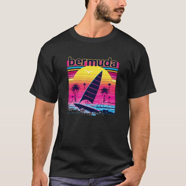 Bermuda Retro 80s Style Souvenir Beach T Shirt (Framsida)