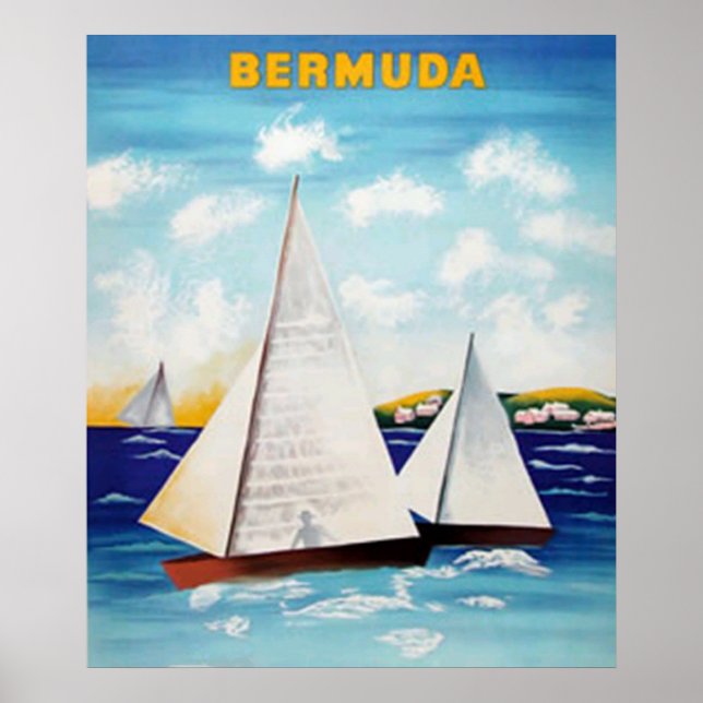 Bermuda Retroaffisch Poster (Framsidan)