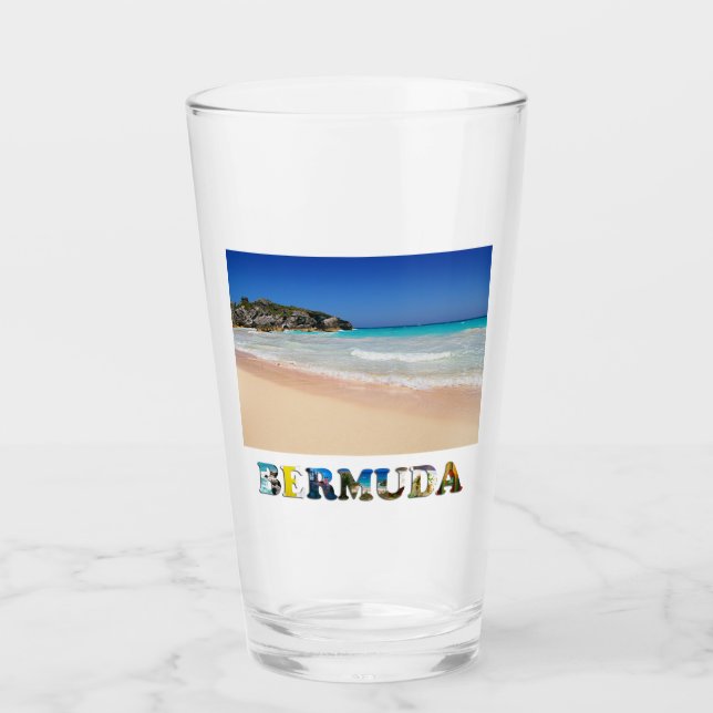 Bermuda Rosa Sand Beach Horseshoe Bay Beer Pint Glaskopp (Framsida)