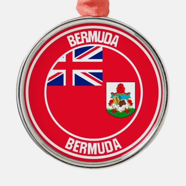 Bermuda Round Emblem Julgransprydnad Metall (Framsidan)