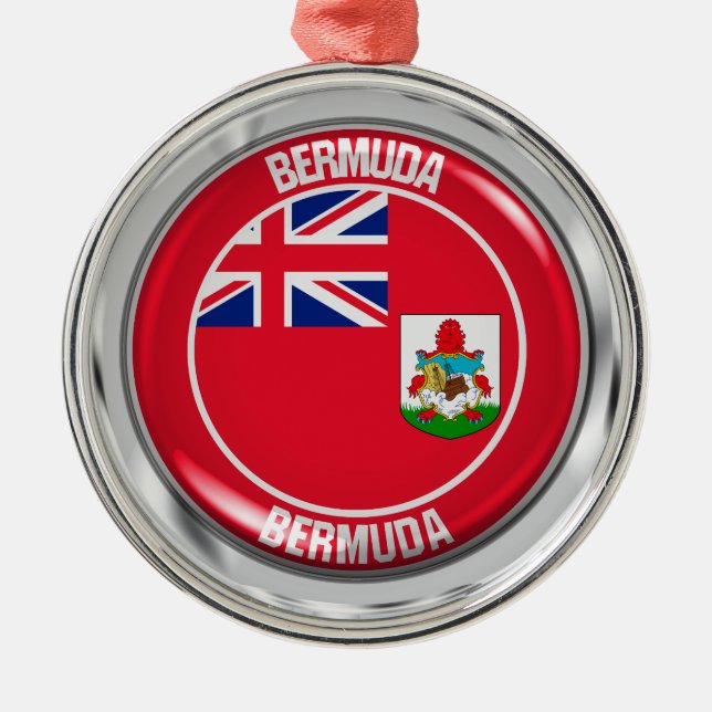 Bermuda Round Emblem Julgransprydnad Metall (Framsidan)